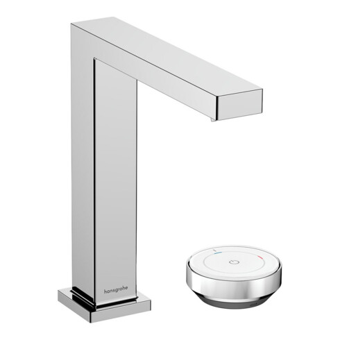 hansgrohe 2-Loch-Waschtischarmatur Tecturis E mit Ablaufgarnitur, CoolStart, chrom