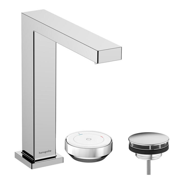 hansgrohe 2-Loch-Waschtischarmatur Tecturis E mit Ablaufgarnitur, CoolStart, chrom