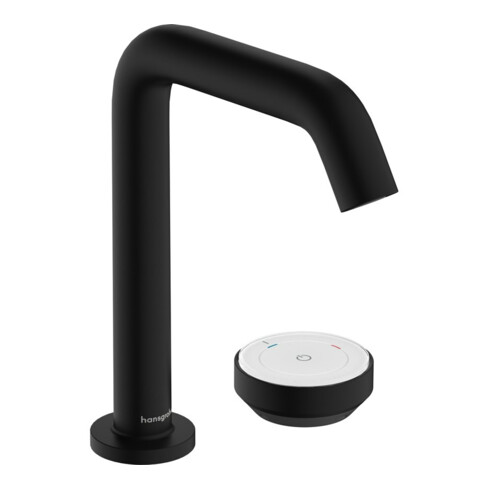 hansgrohe 2-Loch-Waschtischarmatur Tecturis S m Ablaufgarnitur, CoolStart, mattschwarz