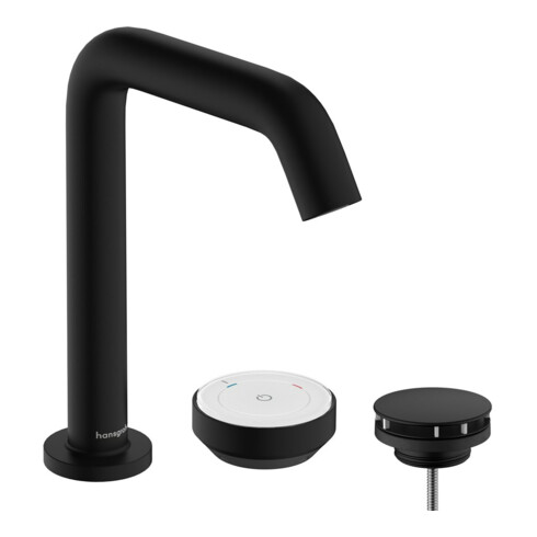 hansgrohe 2-Loch-Waschtischarmatur Tecturis S m Ablaufgarnitur, CoolStart, mattschwarz