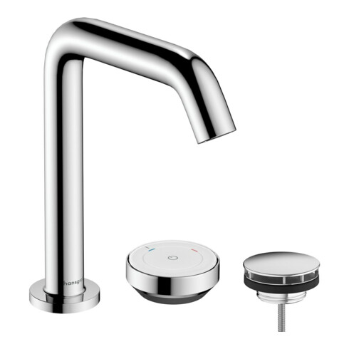 hansgrohe 2-Loch-Waschtischarmatur Tecturis S mit Ablaufgarnitur, CoolStart, chrom