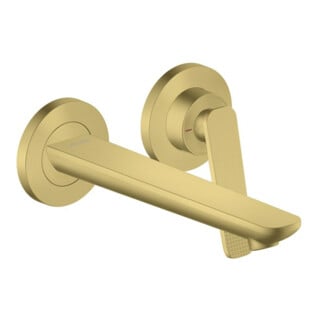 hansgrohe 2-Loch-Waschtischarmatur Wand UP Axor Citterio C mit Auslauf 195 mm Cubic cut BB