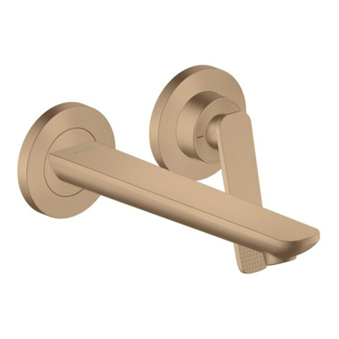 hansgrohe 2-Loch-Waschtischarmatur Wand UP Axor Citterio C mit Auslauf 195 mm Cubic cut BRG