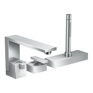 hansgrohe 3-Loch-Bidet-Einhebelmischer Axor Edge A 210mm, WR-Mont., Diamantschl., chr