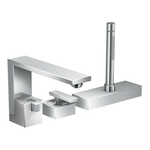 hansgrohe 3-Loch-Bidet-Einhebelmischer Axor Edge A 210mm, WR-Mont., Diamantschl., chr
