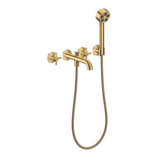 hansgrohe 3-Loch-Wannen-Armatur Axor One UP A 220mm pol. gol opt