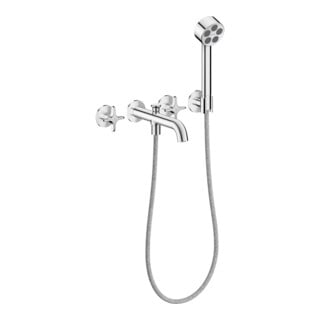 hansgrohe 3-Loch-Wannen-Armatur Axor One UP Ausl. 220mm m Handbr. m Kreuz ch