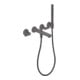 hansgrohe 3-Loch-Wannenarmatur Axor Citterio cub cut, brush. bla vc, UP Wandmontage