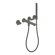 hansgrohe 3-Loch-Wannenarmatur Axor Citterio cub cut, brush. bla vc, UP Wandmontage