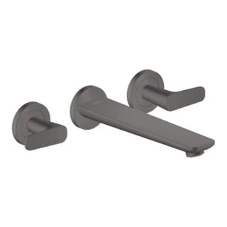 hansgrohe 3-Loch-Wannenarmatur Axor Citterio cub cut, brush. bla vc, UP Wandmontage