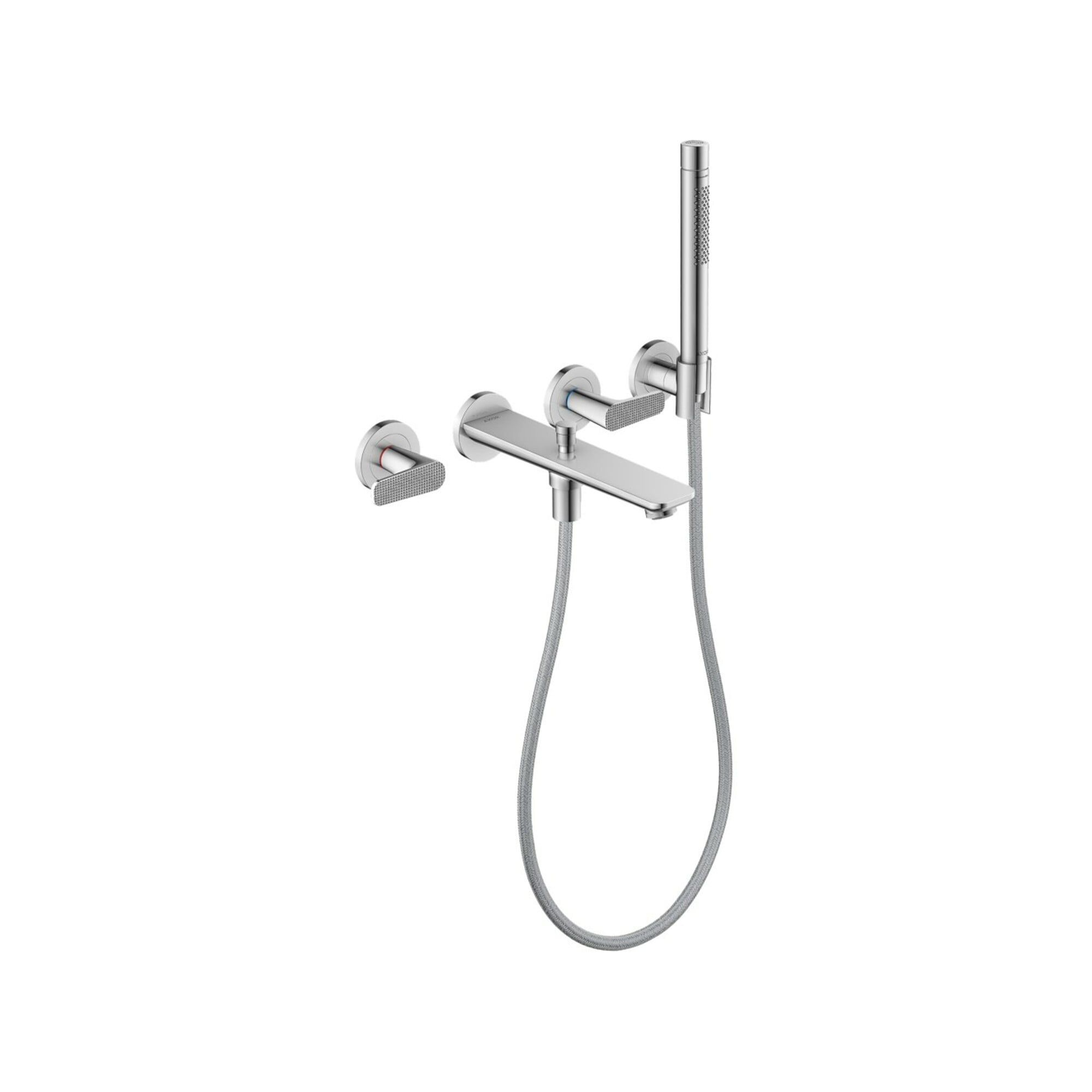 hansgrohe 3-Loch-Wannenarmatur Axor Citterio cubic cut, chrom, UP Wandmontage