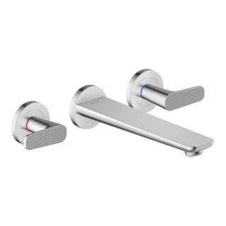 hansgrohe 3-Loch-Wannenarmatur Axor Citterio cubic cut, chrom, UP Wandmontage