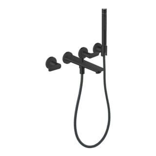 hansgrohe 3-Loch-Wannenarmatur Axor Citterio o. Struktur, mattschwarz, UP Wandmontage