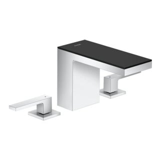 hansgrohe 3-Loch-Waschtischarmatur 110 Axor MyEdition A 150mm, m Pus-Op-Abl, m Pl, cr/Schw.-gl