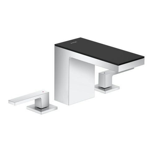 hansgrohe 3-Loch-Waschtischarmatur 110 Axor MyEdition A 150mm, m Pus-Op-Abl, m Pl, cr/Schw.-gl