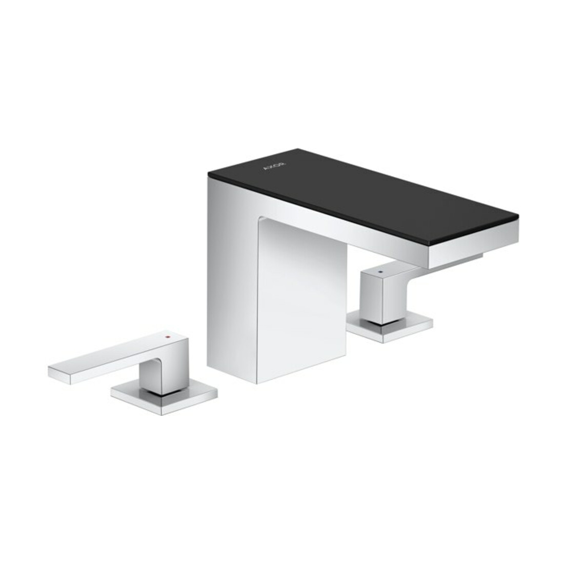 hansgrohe 3-Loch-Waschtischarmatur 110 Axor MyEdition A 150mm, m Pus-Op-Abl, m Pl, cr/Schw.-gl