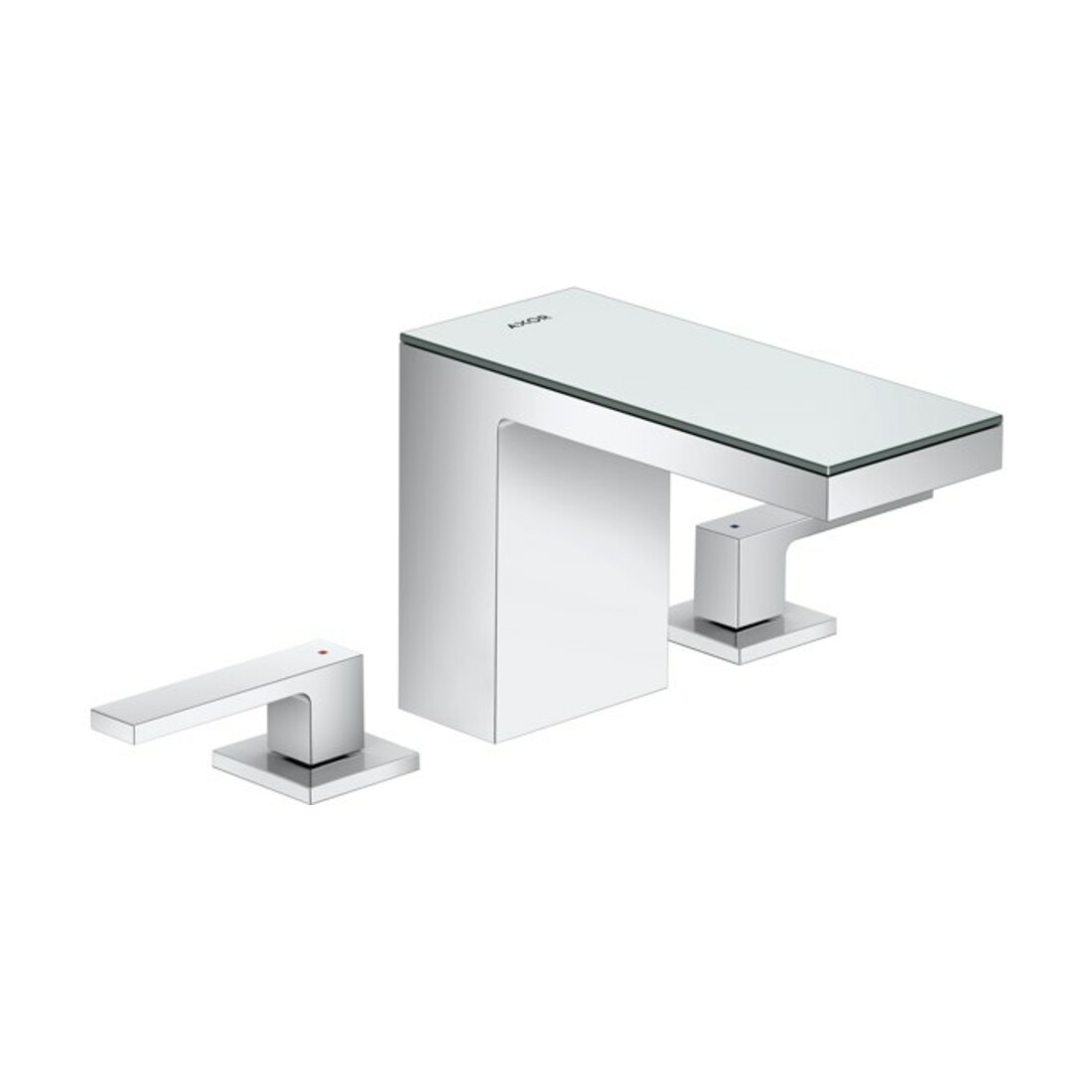 hansgrohe 3-Loch-Waschtischarmatur 110 Axor MyEdition A 150mm, m Pus-Op-Abl, m Pl, cr/Sp.-Glas