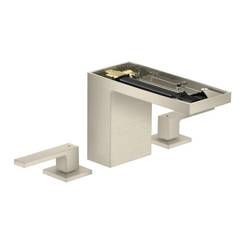 hansgrohe 3-Loch-Waschtischarmatur 110 Axor MyEdition A 150mm, m Pus-Op-Abl, o Pl., brush. ni.