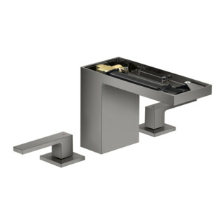 hansgrohe 3-Loch-Waschtischarmatur 110 Axor MyEdition A 150mm, m Pus-Op-Abl, o Pl, pol. bla vc