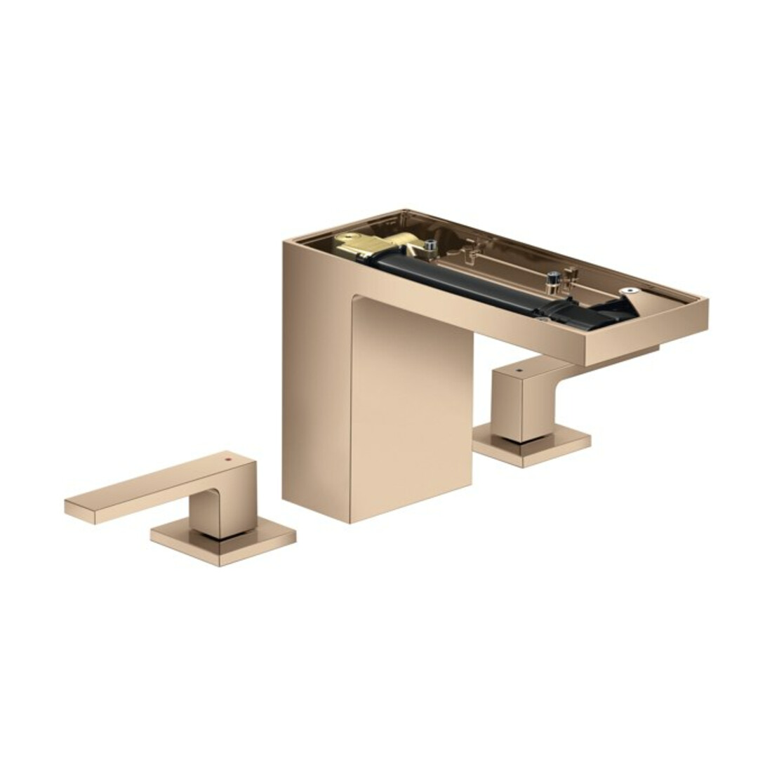 hansgrohe 3-Loch-Waschtischarmatur 110 Axor MyEdition A 150mm, m Pus-Op-Abl, o Pl., pol. r gol