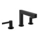 hansgrohe 3-Loch-Waschtischarmatur 110 Finoris m Push-Open-Ablaufgarnitur, schwarz matt-1