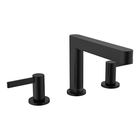 hansgrohe 3-Loch-Waschtischarmatur 110 Finoris m Push-Open-Ablaufgarnitur, schwarz matt