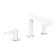 hansgrohe 3-Loch-Waschtischarmatur 110 Finoris mit Push-Open-Ablaufgarnitur, mattweiß