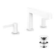 hansgrohe 3-Loch-Waschtischarmatur 110 Finoris mit Push-Open-Ablaufgarnitur, mattweiß-3