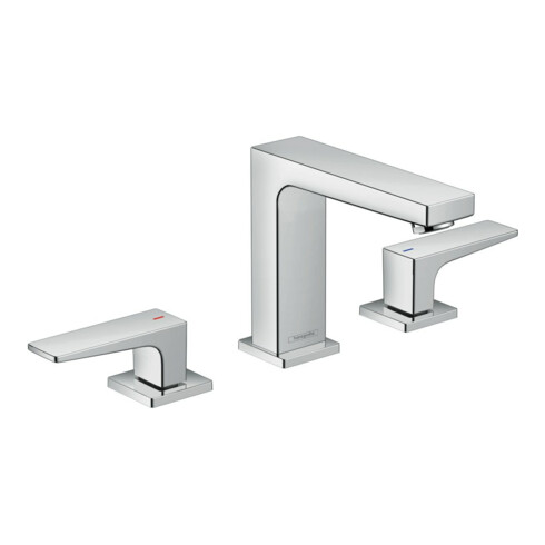 hansgrohe 3-Loch-Waschtischarmatur 110 Metropol m HG, Pus-Op-Abl, Ausl. 132mm, chr