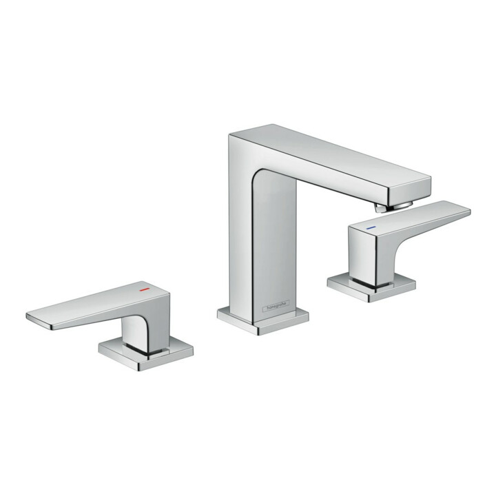 hansgrohe 3-Loch-Waschtischarmatur 110 Metropol m HG, Pus-Op-Abl, Ausl. 132mm, chr