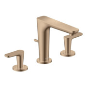 hansgrohe 3-Loch-Waschtischarmatur 125 Axor Citterio C mit Zugstangen Cubic cut PRG