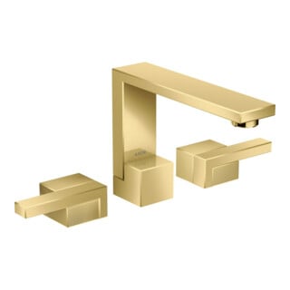 hansgrohe 3-Loch-Waschtischarmatur 130 Axor Edge Ausl. 173mm, Diamantschl., pol. gol opt