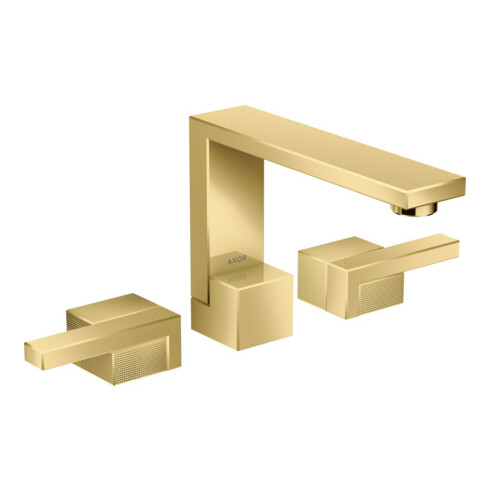 hansgrohe 3-Loch-Waschtischarmatur 130 Axor Edge Ausl. 173mm, Diamantschl., pol. gol opt