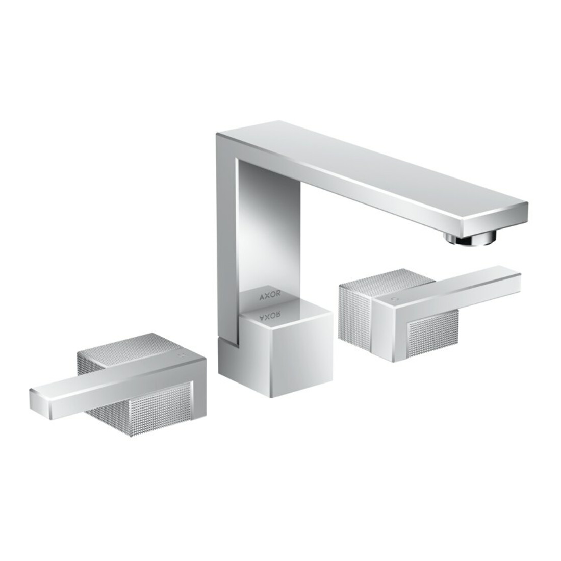 hansgrohe 3-Loch-Waschtischarmatur 130 Axor Edge Ausladung 173mm, Diamantschliff, chrom