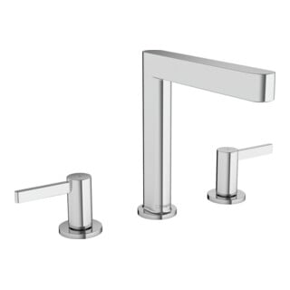 hansgrohe 3-Loch-Waschtischarmatur 160 Finoris mit Push-Open-Ablaufgarnitur, chrom