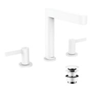 hansgrohe 3-Loch-Waschtischarmatur 160 Finoris mit Push-Open-Ablaufgarnitur, mattweiß-3