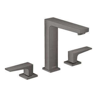 hansgrohe 3-Loch-Waschtischarmatur 160 Metropol m HG, Pus-Op-Abl, A 152mm, brush. bla vc