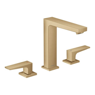 hansgrohe 3-Loch-Waschtischarmatur 160 Metropol m HG, Pus-Op-Abl, A 152mm, brush. bron