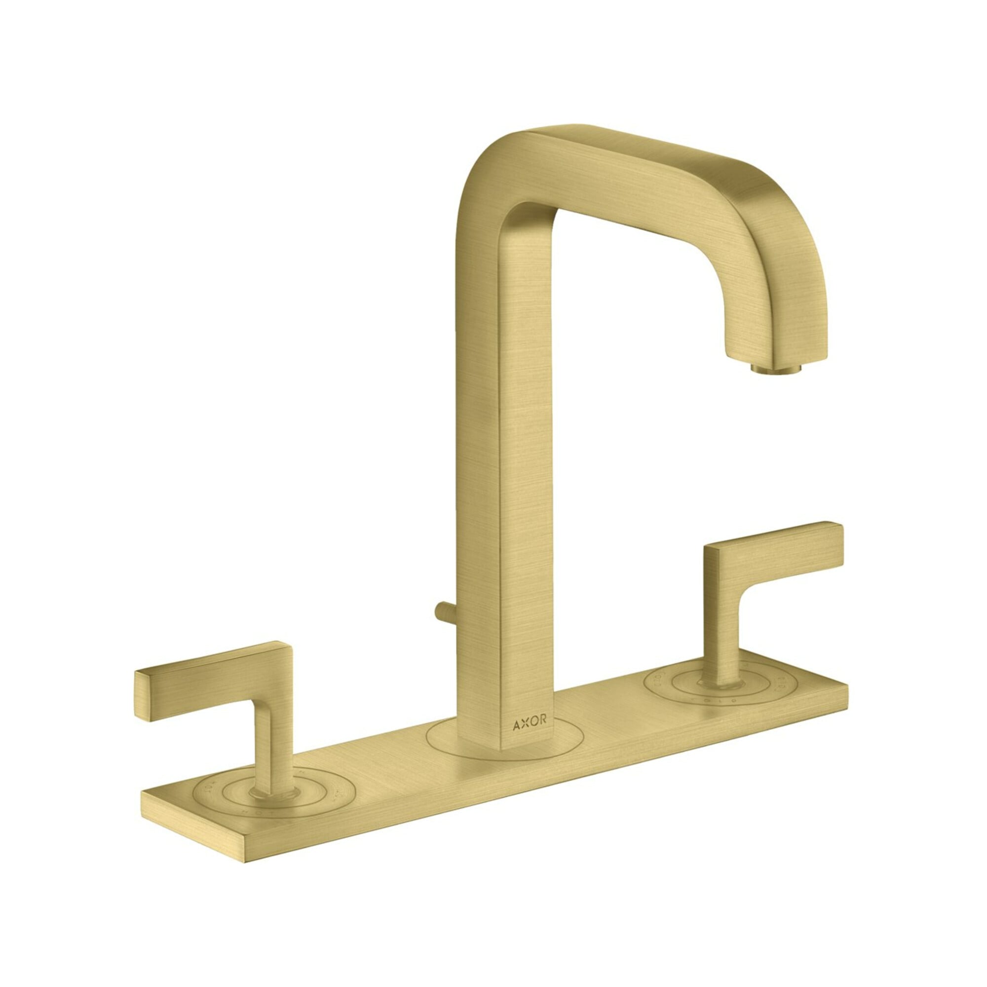 hansgrohe 3-Loch-Waschtischarmatur 170 Axor Citterio A 140mm, m H-Gr, ZugstAblGar, Pl, b br