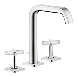 hansgrohe 3-Loch-Waschtischarmatur 170 Axor Citterio E A 165mm, m Zugst.Abl.Gar., Roset., chr