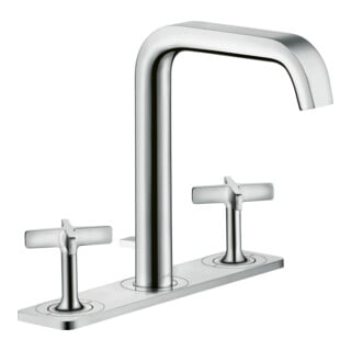 hansgrohe 3-Loch-Waschtischarmatur 170 Axor Citterio E Ausl. 165mm, m Zugst.Abl.Gar., Pl., chr