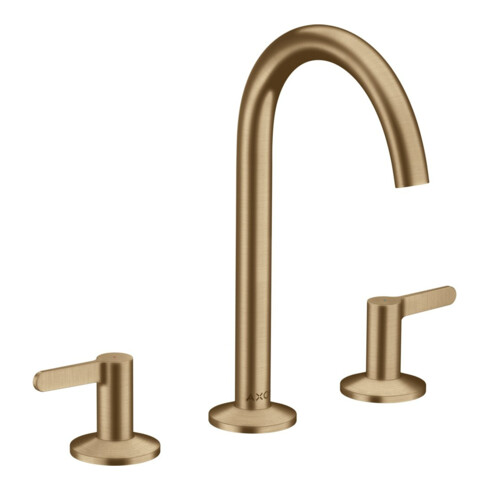 hansgrohe 3-Loch-Waschtischarmatur 170 Axor One A 140mm, m Pus-Op-Abl, m HG, brush. bron