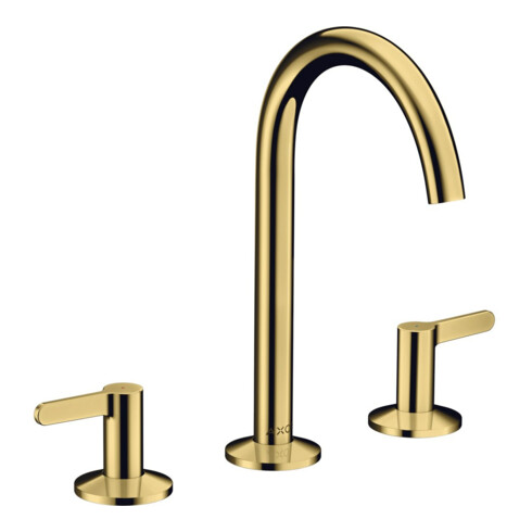 hansgrohe 3-Loch-Waschtischarmatur 170 Axor One A 140mm, m Pus-Op-Abl, m HG, p gol opt