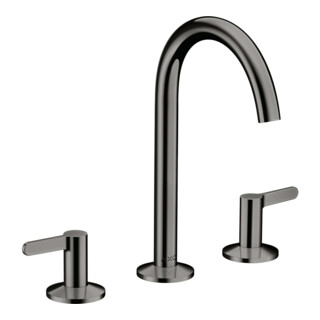 hansgrohe 3-Loch-Waschtischarmatur 170 Axor One A 140mm, m Pus-Op-Abl, m HG, pol. bla vc