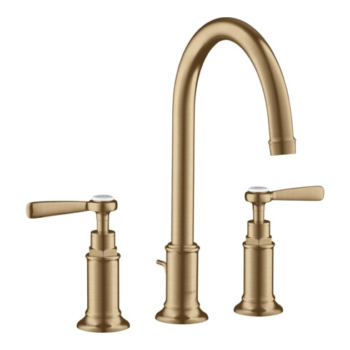 hansgrohe 3-Loch-Waschtischarmatur 180 Axor Montreux A 175mm, m H-Gr, ZugstAblGar, b bron