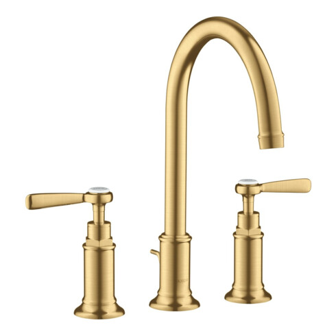 hansgrohe 3-Loch-Waschtischarmatur 180 Axor Montreux A 175mm, m H-Gr, ZugstAblGar, b gol opt
