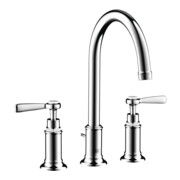 hansgrohe 3-Loch-Waschtischarmatur 180 Axor Montreux A 175mm, m H-Gr, ZugstAblGar, brush. ni.