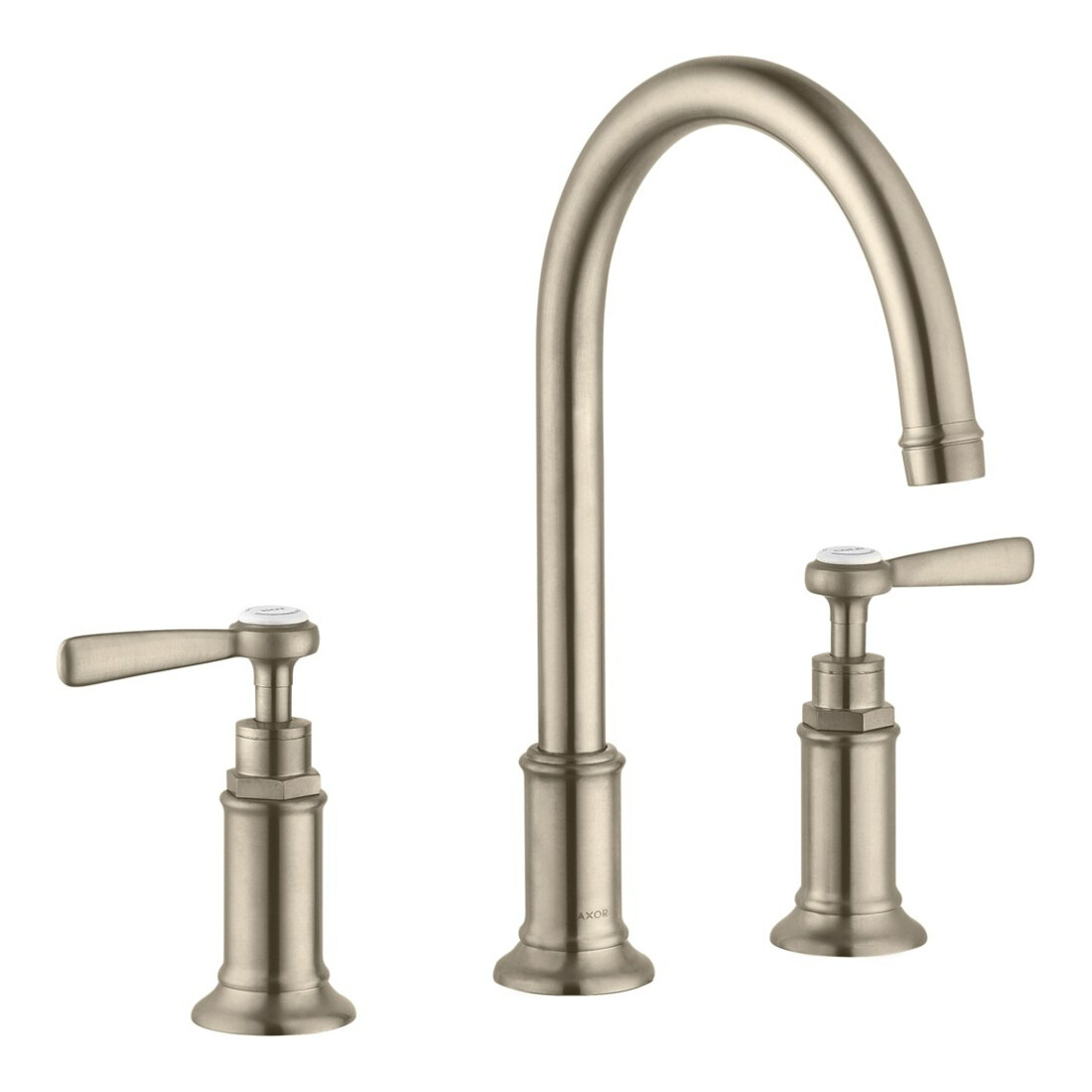 hansgrohe 3-Loch-Waschtischarmatur 180 Axor Montreux A 175mm, m H-Gr, ZugstAblGar, brush. ni.