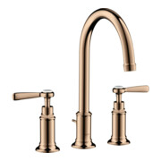 hansgrohe 3-Loch-Waschtischarmatur 180 Axor Montreux A 175mm, m H-Gr, ZugstAblGar, pol. r gol