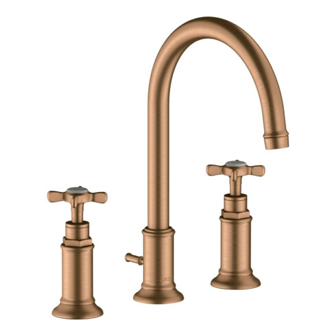 hansgrohe 3-Loch-Waschtischarmatur 180 Axor Montreux A 175mm, m Kreuz, ZugstAblGar, b bron